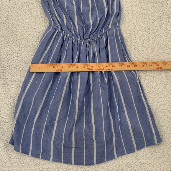 American Eagle Outfitters Dress Womens XS Blue White Stripe Pockets Summer - Picture 7 of 9